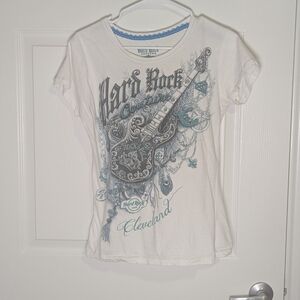 Hard Rock Couture Cleveland Graphic Tee Rhinestones Size M
